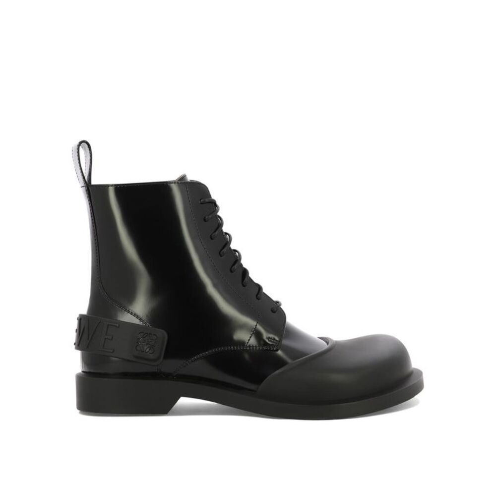 LOEWE Rubber Cap Toe Lace-Up Boots Men BLACK